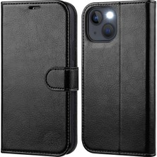 M.TK Moveteck Apple iPhone 15 Kılıf 360 Tam Kaplar Deri Dokulu Kapaklı Cüzdan Standlı Kartvizitli Kopçalı