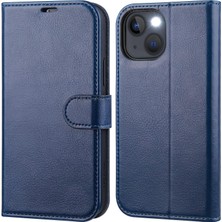 M.TK Moveteck Apple iPhone 15 Kılıf 360 Tam Kaplar Deri Dokulu Kapaklı Cüzdan Standlı Kartvizitli Kopçalı
