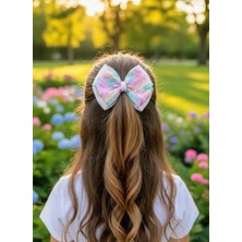 Toka Delisi Desenli Kurdele Fiyonklu Toka, El Yapımı Özel Gün Grogren Kurdele Çocuk Klipsli Kiz Cocuk Toka