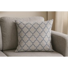 Geometrik Punch Nakış Desen Minder Kılıfı Şönil Kumaş 45X45 cm Kırlent Kılıfı