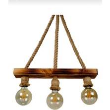 UltraNova Doğal Ahşap Sarkıtlı Dekoratif Avize, Şık ve Modern Tasarım