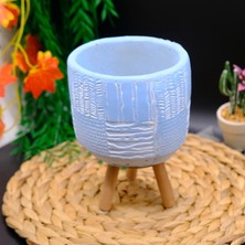 BGG Antik Çizgili Model Dekoratif Beton Saksı