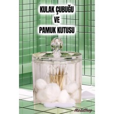 Pratik Yuvarlak Pamukluk ve Kulak Çubuğu Saklama Kutusu