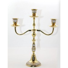 Just Cheap Store Pirinç Sedefli 3'lü Şamdan Model 2