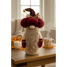 Vanilya Gift Dekoratif Şans Cücesi Kitap Tutucu Ev Ofis Salon Dekoru-Pumpkin Head Vişne 50 cm