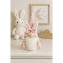 Vanilya Gift Dekoratif Şans Cücesi Ev Ofis Bebek Odası Dekoru-Rabbit Boy Pudra 35 cm