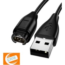 Gjob Garmin Quatix 5 USB Kablo Manyetik USB Şarj Kablosu Siyah