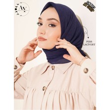 CS İlkim Tesettür Kadın Bambu Kraş Pers Lacivert Eşarp