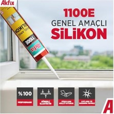 Storemax 1100E Genel Amaçlı Silikon Elastik Yapıştırıcı, Banyo Mutfak Cam Montaj ve Izolasyon Için (Beyaz)