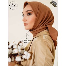 CS İlkim Tesettür Kadın Bambu Kraş Çikolata Kahve Eşarp