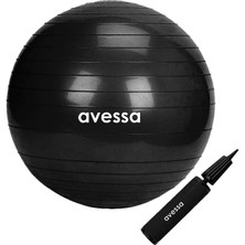 Storemax Avessa Pilates Topu 55 cm Siyah Pompalı