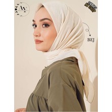 CS İlkim Tesettür Kadın Bambu Kraş Bej Eşarp
