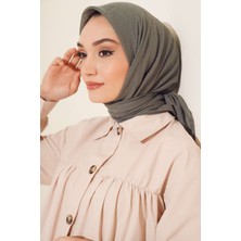 CS İlkim Tesettür Kadın Bambu Kraş Cool Gri Eşarp