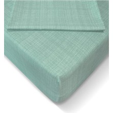 CS İlkim Şenkahveci 180X200 Battal Çift Yastıklı Su Yeşili Lastikli Çarşaf