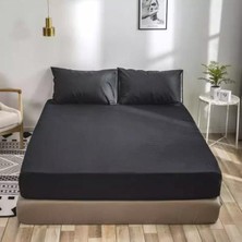 CS İlkim Siyah Renkli %100 Pamuklu Penye Kumaş Fitted Lastikli Çarşaf