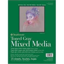 Storemax Toned Gray Mixed Media, 400&APOS;LÜ Serisi, Gri, Geri Dönüştürülmüş Karışık Medya Kağıdı, 300 G/m², Kısa Tarafı Yapıştırılmış Blok, 23 x 31 Cm, Gri, 15 Yaprak