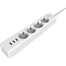 Storemax Uzatma Kablosu Güç ve Şarj 2 Metre Kablo Uzunluğu Çok Amaçlı Uazatma Fiş 4 Adet Priz 3 Adet USB Çıkışlı Açma Kapama Düğmeli Beyaz | 3405