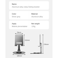 Storemax Nr2 Masaüstü Telefon Tutucu Döner Alüminyum Paslanmaz Çelik Katlanabilir
