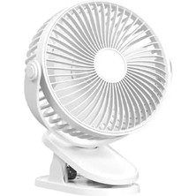 Storemax Masaüstü Şarjlı Fan Klipsli 360 Derece Dönebilen Vantilatör Soğutucu Klima Mandallı Beyaz