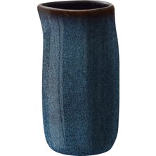 Storemax Süt Güğümü Seramikten Süt Kabı, 200 Ml, Koyu Mavi/siyah