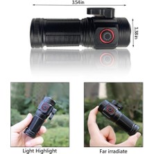 Storemax 2600 Lümen Mini El Feneri – 5 Modlu, Su Geçirmez Metal Kasa, Type-C Şarj Girişli, Mıknatıslı Tabanlı, Kemer ve Ip Kesicili, 2X1200 Mah Bataryalı Şarjlı Güçlü LED Fener