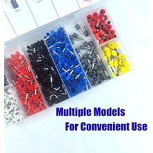 Storemax Terminal Seti, 1200 Parça Terminal Takımı, 8 Farklı Boyut Awg 23-7 Bakır Krimplı Terminal, 8 Renk Terminal Konnektör, Tel Kılıfı Krimplama, Elektrik ve Endüstriyel Kullanım Için