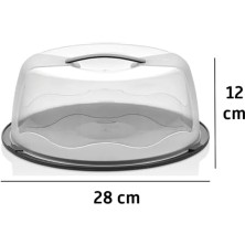 Storemax Geçmeli Kilitli, Kapaklı ve Kulplu Yaş Pasta, Kek Taşıyıcı, Mutfak Saklama Için Yuvarlak, Bpa Içermeyen Kek Fanusu, Börek, Çörek Saklama Kabı,, Turta Taşıma Kutusu (1, Gri, 12×28)