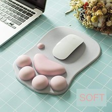 Storemax Bilek Desteği, Fare Pedi ile Bilek Desteği, Kedi Patisi Tasarımı, Ofis Masası ve Ev Kullanımı Için Hediye, Ergonomik Fare Pedi, Masa Aksesuarları (Gri)