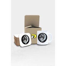 Storemax Ay Kriterinde Astronot Uzay Tasarımlı Baskılı Kupa Bardak Seti, Eğlenceli Özel Hediye Mug