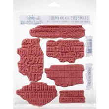 Storemax Tim Holtz - Anon CMS397 Faded Tim Holtz Stamp Cling Rbbr Damga Seti, Fadd, Gizli Tip, Tek Beden