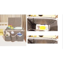 MegaSepet Tutturma Aparatlı Bebek Beşik Başucu Düzenleyici Kapaklı 5 Bölmeli Organizer