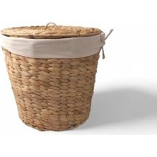 Storemax Su Sümbülü Patates Soğan Kovası | Doğal Hasır Saklama Sepeti | El Yapımı Yuvarlak Şekilli Mutfak Düzenleyici | Dekoratif Sebze Kovası (25X25X25CM)