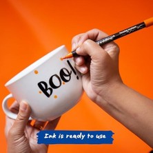 Storemax Edding 4200 Porselen Fırça Kalemi - 3 x Kırmızı, Turuncu, Kahverengi, Pembe - 6 Kalem - Fırça Ucu 1-4 mm - Bulaşık Makinesinde Yıkanabilir, Işığa Dayanıklı Mürekkep, Çabuk Kuruyan