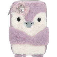 Storemax 13158 Mimi - Leylak ve Krem Renginde Doldurulmuş 2 Bölmeli Kalem Kutusu, Penguen Motifli ve Pelüş Kürk, Renkli Kalemler, Cetvel, ve Çok Daha Fazlası Içeren Kalem Kutusu