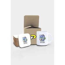 Storemax Tea-Rex Dinazor Komik Tasarımlı Baskılı Kupa Bardak Seti, Eğlenceli Özel Hediye Mug