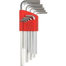 Storemax 9 Parça L Alyan Anahtar Takımı, Metrik 1.5–10 mm Boyutlu, Dayanıklı, Taşıma Aparatlı, Hobi ve Endüstriyel Kullanım Için Mini Set (Kısa, 120 Mm)