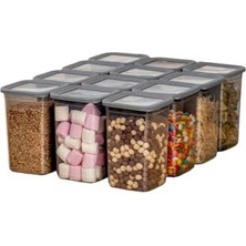 Storemax 12'li 1300ML. Sızdırmaz Vakumlu Kapaklı Kare Erzak Saklama Kabı. 1300ML Kare Erzak Saklama Kabı