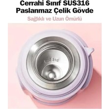 Storemax Tkk 1000ML Kulplu Fincan-Kapaklı Askılı Paslanmaz Çelik Termos Kamp Matarası (Beyaz)