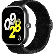 Storemax 5/4/mi Band 9 Pro/8 Pro ile Uyumlu Elastik Örgü Kordon Terleme Yapmayan Nefes Alabilir Hafif Yapılı Bilek Ölçüsüne Göre Ayarlanabilen Paslanmaz Tokalı Kayış