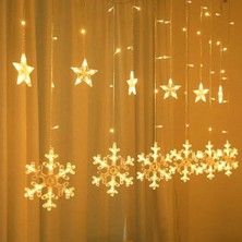 Nargo Gün Işığı - Kar Tane 3mt - Fişli Eklemeli - Fonksiyonlu Lux Sarkıt Perde LED - Dekor Lamba