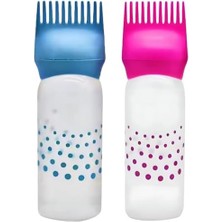 Storemax Mta High-Tech 2 Adet Saç Boyama Şişesi – Tarak Uçlu Uygulama Aparatı, Kademeli Renkli Plastik Sıkmalı Şişe Aplikatör Fırçası Saç Boyası Ev Salon Için 170 ml Pembe - Mavi