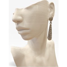 Alya's Aksesuar Gümüş Rengi Su Damlası Sallantılı Küpeler