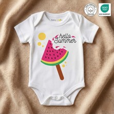Hello Summer Karpuz Desenli %100 Organik Pamuk Bebek Body - Oeko-Tex Sertifikalı