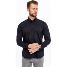 Citra Likra Karışımlı Düz Gabardin Kot Kumaş Uzun Kollu Erkek Gömlek