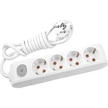 Storemax Dörtlü Priz Anah Top Kablolu Çarpma Karşıtı Çarpma Karşıtı Çocuk Korumalı 1 mt