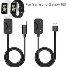 Storemax Galaxy Fit3 ile Uyumlu Akıllı Saat Için Manyetik USB Typ-C Şarj Kablosu Galaxy Fit 3 ile Uyumlu Kablo Siyah