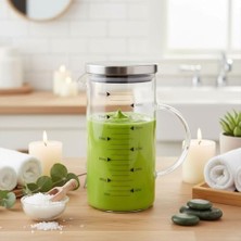 Storemax 1100ML Metal Kapaklı Cam Yağlık ve Ölçü Kabı – Dayanıklı ve Şeffaf Sıvı & Kuru Malzeme Ölçme Kabı | Mutfak Için Hassas Ölçüm ve Saklama Çözümü 1100ML - Cam Sürahi Ölçü Kabı