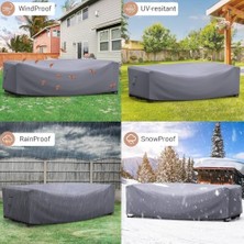 Storemax Bahçe Mobilyası Örtüsü, Bahçe Mobilyası Brandası, Su Geçirmez, Rüzgar Geçirmez, Uv Dayanıklı, Bahçe Mobilyası Örtüsü, Bahçe Mobilya Brandası Masa Koruma Örtüsü (Grı, (250 * 210 * 80))