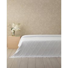 Storemax Morgan Pamuk Polyester Çift Kişilik Yatak Örtüsü Beyaz