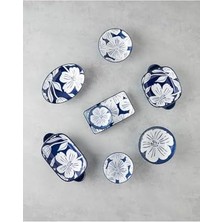 Storemax Ophelia Porselen Kase Mavi-Beyaz 11 cm